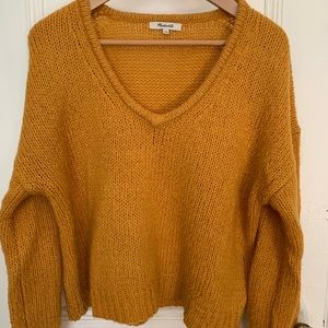 Madewell Mustard V-Neck Sweater
